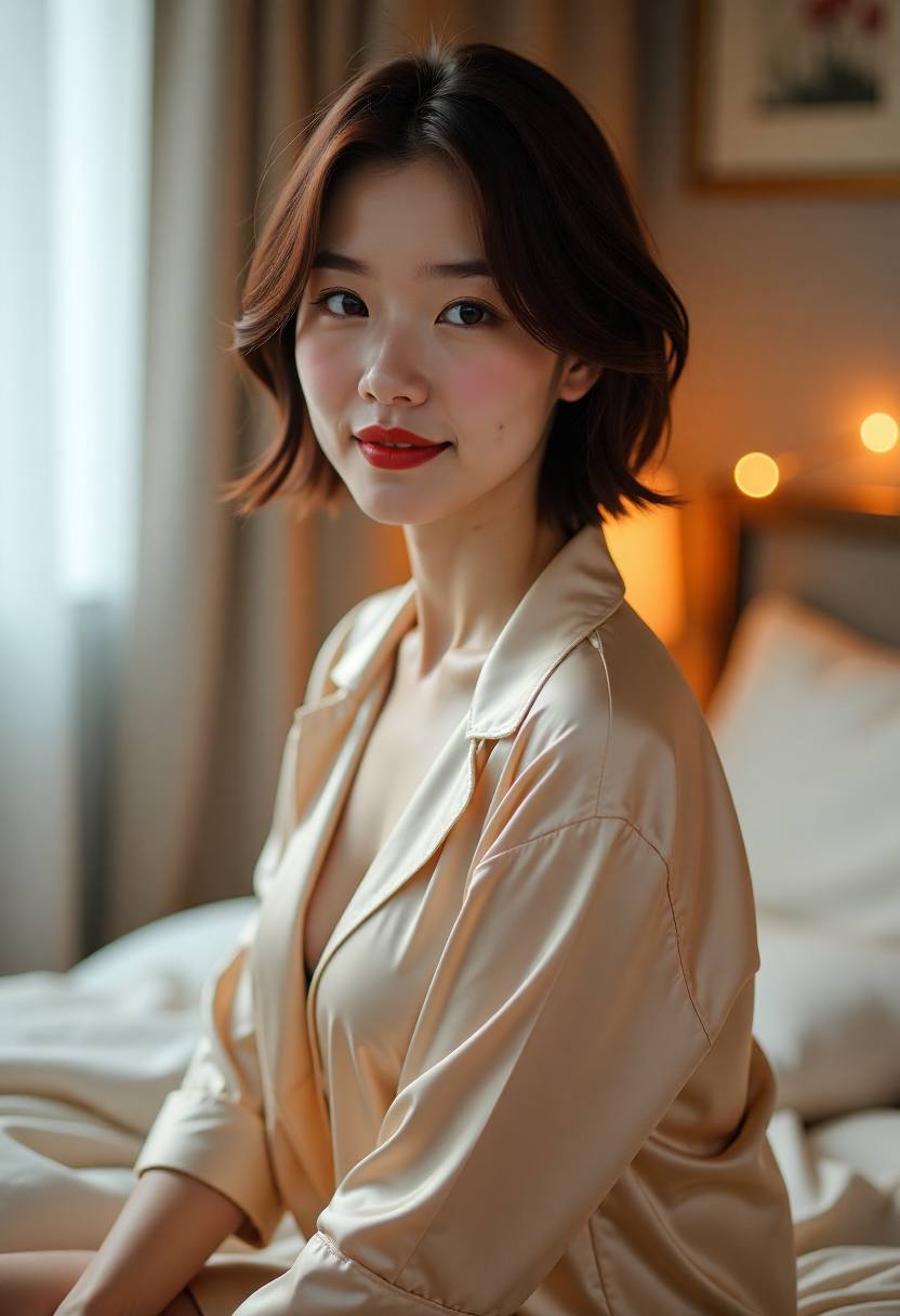 家庭短剧中母子交谈的场景